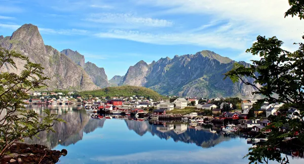 norway village mountain fjord