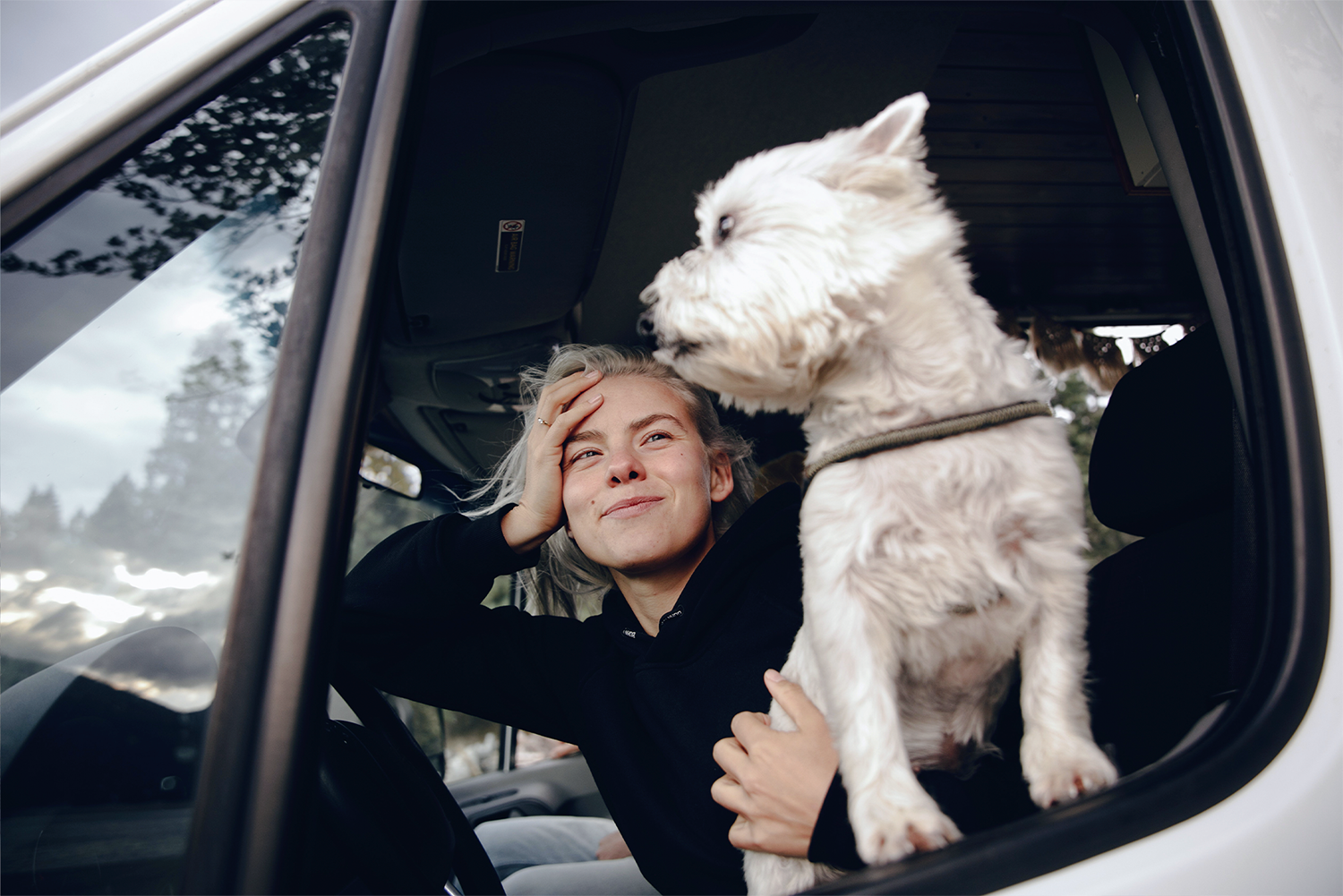 woman-dog-car-pexels-pnw-production