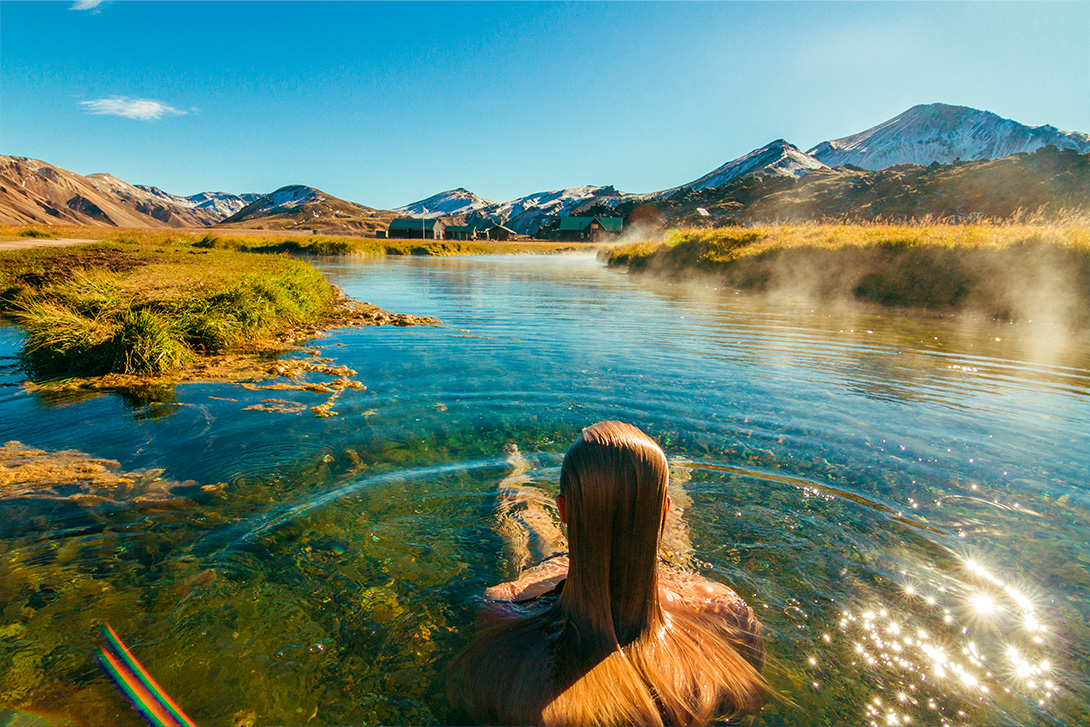 iceland hot spring thermal bath travel camper van motorhome