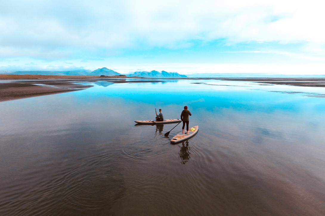 iceland paddle board activity travel camper van motorhome