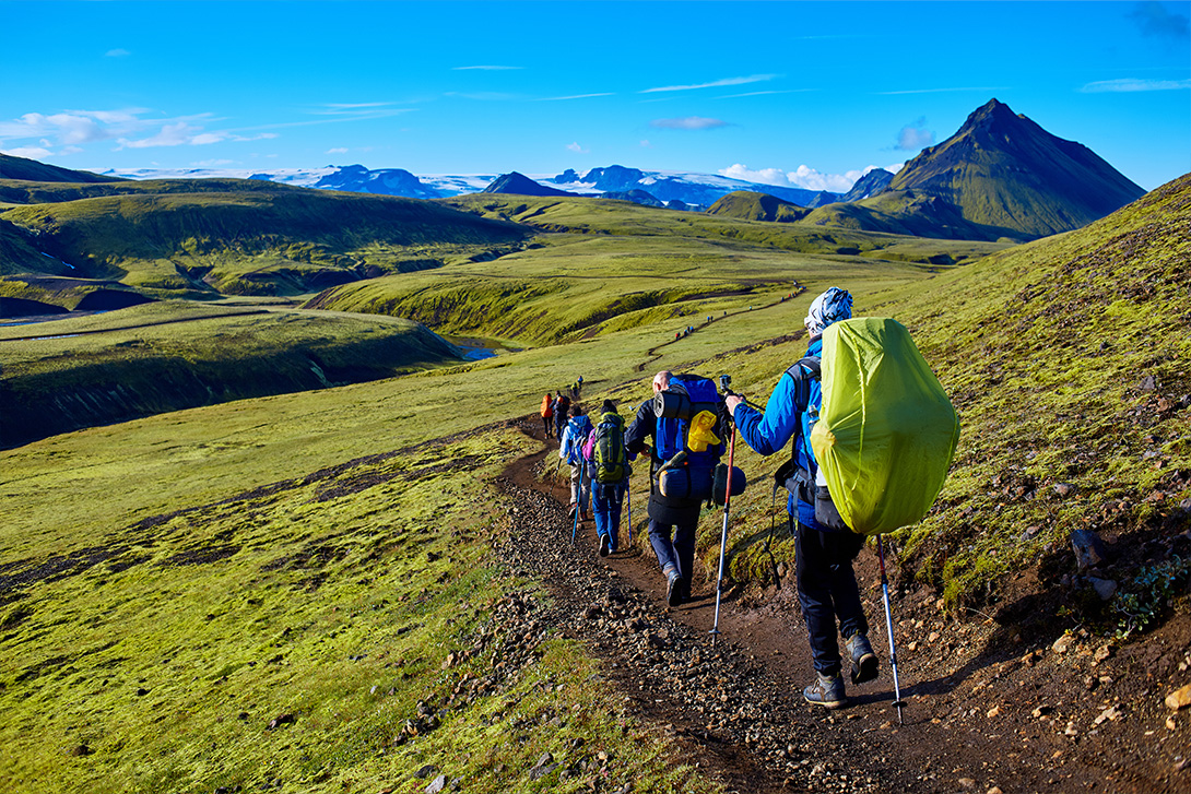 iceland mountain hiking travel camper van motorhome